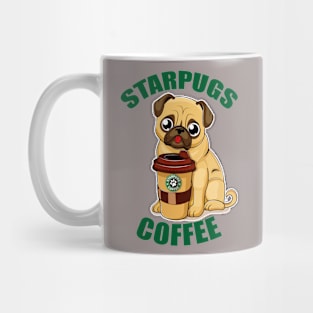 Funny Starpugs Coffee- Starbucks Parody- Cute Pug Mug